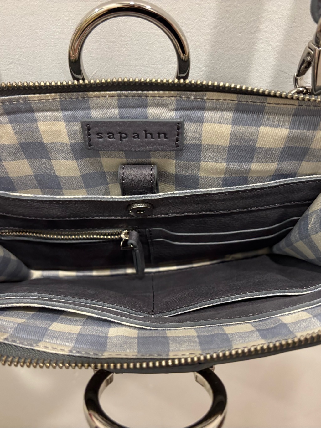 Sapahn Grey Crossbody Bag With Ring Detail — image 4 of 5
